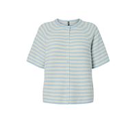 PIECES - PCMALOU SS O-NECK STRIPE CARDIGAN PWP BC Cashmere Blue - Gr. - XS