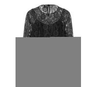 Pieces Regular Fit Langarmbluse aus Spitze Modell 'OLLINE' in BLACK, Größe XS
