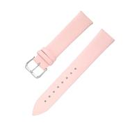 PctkeLsend 12/14/16/18/20/22/24 mm ultradünnes, weiches Lederarmband, passend for die meisten Uhren mit flachem Mund(Pink,12mm)
