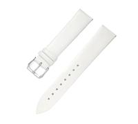 PctkeLsend 12/14/16/18/20/22/24 mm ultradünnes, weiches Lederarmband, passend for die meisten Uhren mit flachem Mund(White,20mm)