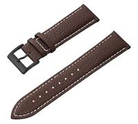 PctkeLsend 16/18/20/22 mm Herren- und Damen-Uhrenarmband aus echtem Leder, passend for die meisten Uhren mit flacher Öffnung(Dk Brown White 4,20mm)