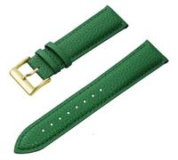 PctkeLsend 16/18/20/22 mm Herren- und Damen-Uhrenarmband aus echtem Leder, passend for die meisten Uhren mit flacher Öffnung(Green 3,18mm)