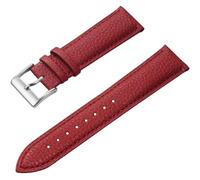 PctkeLsend 16/18/20/22 mm Herren- und Damen-Uhrenarmband aus echtem Leder, passend for die meisten Uhren mit flacher Öffnung(Red 1,20mm)