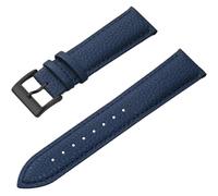 PctkeLsend 16/18/20/22 mm Herren- und Damen-Uhrenarmband aus echtem Leder, passend for die meisten Uhren mit flacher Öffnung(Dark Blue 4,16mm)