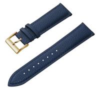 PctkeLsend 16/18/20/22 mm Herren- und Damen-Uhrenarmband aus echtem Leder, passend for die meisten Uhren mit flacher Öffnung(Dark Blue 2,22mm)