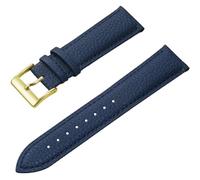 PctkeLsend 16/18/20/22 mm Herren- und Damen-Uhrenarmband aus echtem Leder, passend for die meisten Uhren mit flacher Öffnung(Dark Blue 3,18mm)