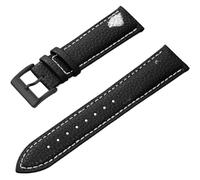 PctkeLsend 16/18/20/22 mm Herren- und Damen-Uhrenarmband aus echtem Leder, passend for die meisten Uhren mit flacher Öffnung(Black White 4,16mm)