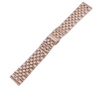 PctkeLsend 16, 18, 20, 22 mm massives Edelstahlarmband, passend for die meisten Uhren mit flacher Öffnung, Uhrenzubehör for Männer und Frauen(Rose Gold,16mm)