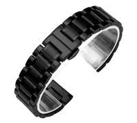PctkeLsend 18/19/20/21/22/23/24 mm Universal-Uhrenarmband aus Edelstahl for Damen und Herren, passend for die meisten Uhren mit flacher Öffnung(Black,23mm)