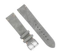PctkeLsend 18/20/22/24 mm Handgefertigtes Vintage-Uhrenarmband aus Wildleder, passend for die meisten Uhren mit flacher Öffnung(Gray.,20mm)