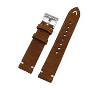 PctkeLsend 18/20/22/24 mm Handgefertigtes Vintage-Uhrenarmband aus Wildleder, passend for die meisten Uhren mit flacher Öffnung(Brown,20mm)