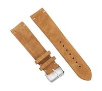 PctkeLsend 18/20/22/24 mm Handgefertigtes Vintage-Uhrenarmband aus Wildleder, passend for die meisten Uhren mit flacher Öffnung(Tan,24mm)