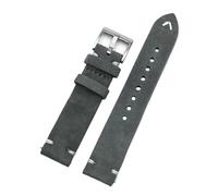 PctkeLsend 18/20/22/24 mm Handgefertigtes Vintage-Uhrenarmband aus Wildleder, passend for die meisten Uhren mit flacher Öffnung(Gray,24mm)