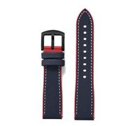 PctkeLsend 18/20/22/24 mm weiches Hybrid-Fluorkautschuk-Schnellverschluss-Uhrenarmband, passend for die meisten wasserdichten Uhren(Blue Red 2,22mm)