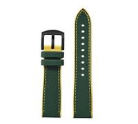 PctkeLsend 18/20/22/24 mm weiches Hybrid-Fluorkautschuk-Schnellverschluss-Uhrenarmband, passend for die meisten wasserdichten Uhren(Green Yellow 2,20mm)