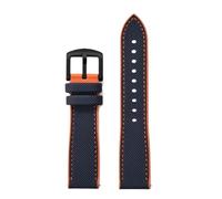 PctkeLsend 18/20/22/24 mm weiches Hybrid-Fluorkautschuk-Schnellverschluss-Uhrenarmband, passend for die meisten wasserdichten Uhren(Blue orange 2,24mm)