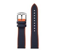 PctkeLsend 18/20/22/24 mm weiches Hybrid-Fluorkautschuk-Schnellverschluss-Uhrenarmband, passend for die meisten wasserdichten Uhren(Blue orange 1,24mm)