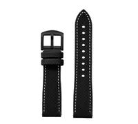 PctkeLsend 18/20/22/24 mm weiches Hybrid-Fluorkautschuk-Schnellverschluss-Uhrenarmband, passend for die meisten wasserdichten Uhren(Black white 2,18mm)