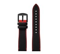 PctkeLsend 18/20/22/24 mm weiches Hybrid-Fluorkautschuk-Schnellverschluss-Uhrenarmband, passend for die meisten wasserdichten Uhren(Black red 2,24mm)
