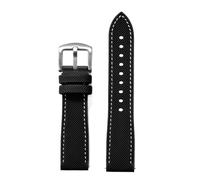 PctkeLsend 18/20/22/24 mm weiches Hybrid-Fluorkautschuk-Schnellverschluss-Uhrenarmband, passend for die meisten wasserdichten Uhren(Black white 1,22mm)