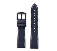 PctkeLsend 18/20/22/24 mm weiches Hybrid-Fluorkautschuk-Schnellverschluss-Uhrenarmband, passend for die meisten wasserdichten Uhren(Navy blue 2,18mm)
