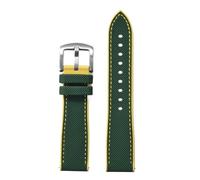 PctkeLsend 18/20/22/24 mm weiches Hybrid-Fluorkautschuk-Schnellverschluss-Uhrenarmband, passend for die meisten wasserdichten Uhren(Green Yellow 1,24mm)