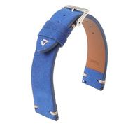 PctkeLsend 18/20/22 mm breite, schnell abnehmbare Vintage-Uhrenarmbänder aus Wildleder, passend for die meisten Uhren mit flacher Öffnung(Dark blue,22mm)
