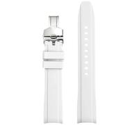 PctkeLsend 18//20/22 mm Silikonarmband mit gebogenem Ende und Schmetterlingsschnalle, passend for Tissot 1853(White02,22mm)