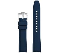 PctkeLsend 18//20/22 mm Silikonarmband mit gebogenem Ende und Schmetterlingsschnalle, passend for Tissot 1853(Royal blue,22mm)
