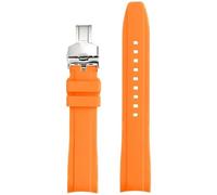 PctkeLsend 18//20/22 mm Silikonarmband mit gebogenem Ende und Schmetterlingsschnalle, passend for Tissot 1853(Orange02,20mm)