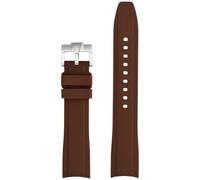 PctkeLsend 18//20/22 mm Silikonarmband mit gebogenem Ende und Schmetterlingsschnalle, passend for Tissot 1853(Brown,18mm)