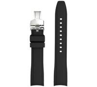 PctkeLsend 18//20/22 mm Silikonarmband mit gebogenem Ende und Schmetterlingsschnalle, passend for Tissot 1853(Silver white,22mm)