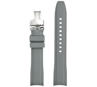 PctkeLsend 18//20/22 mm Silikonarmband mit gebogenem Ende und Schmetterlingsschnalle, passend for Tissot 1853(Grey02,18mm)