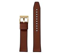PctkeLsend 18-22 mm breites Uhrenarmband aus Segeltuch, FKM-Kautschuk und Schnellverschluss, passend for Universaluhren mit flachem Ende(Black Brown 3,21mm)