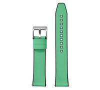 PctkeLsend 18-22 mm breites Uhrenarmband aus Segeltuch, FKM-Kautschuk und Schnellverschluss, passend for Universaluhren mit flachem Ende(Black Mint Green 1,18mm)