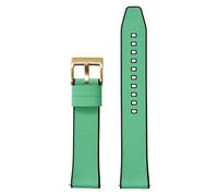PctkeLsend 18-22 mm breites Uhrenarmband aus Segeltuch, FKM-Kautschuk und Schnellverschluss, passend for Universaluhren mit flachem Ende(Black Mint Green 3,21mm)