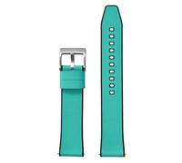 PctkeLsend 18-22 mm breites Uhrenarmband aus Segeltuch, FKM-Kautschuk und Schnellverschluss, passend for Universaluhren mit flachem Ende(Black Cyan 1,18mm)