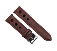 PctkeLsend 18-24 mm handgefertigtes Echtlederarmband mit Schnellverschluss, passend for die meisten Uhren mit flacher Öffnung(Wine Red,20mm)