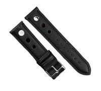 PctkeLsend 18-24 mm handgefertigtes Echtlederarmband mit Schnellverschluss, passend for die meisten Uhren mit flacher Öffnung(Back-Black Wrie,20mm)