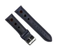 PctkeLsend 18-24 mm handgefertigtes Echtlederarmband mit Schnellverschluss, passend for die meisten Uhren mit flacher Öffnung(Blue,18mm)