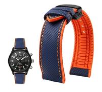 PctkeLsend 19-24 mm wasserdichtes Uhrenarmband aus Canvas und Nylonkautschuk for Herren, passend for Breitling/Omega/IWC/Citizen/TUDOR/Hamilton(Blue Orange Black B,20mm)