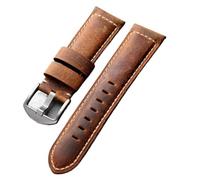 PctkeLsend 20/22/24/26 mm handgefertigtes Rindsleder-Uhrenarmband, passend for PAM111(A silver buckle,20mm)