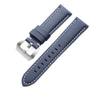 PctkeLsend 20/22/24/26 mm Herren-Uhrenarmband aus Nylon-Canvas, passend for Omega/Blancpain/Panerai(Blue White,24mm)