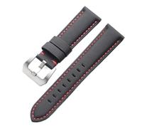 PctkeLsend 20/22/24/26 mm Herren-Uhrenarmband aus Nylon-Canvas, passend for Omega/Blancpain/Panerai(Black Red,26mm)