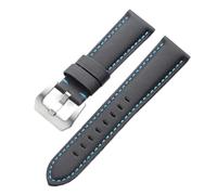 PctkeLsend 20/22/24/26 mm Herren-Uhrenarmband aus Nylon-Canvas, passend for Omega/Blancpain/Panerai(Black Blue,26mm)