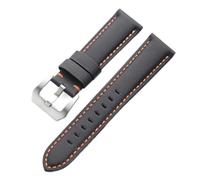 PctkeLsend 20/22/24/26 mm Herren-Uhrenarmband aus Nylon-Canvas, passend for Omega/Blancpain/Panerai(Black Orange,24mm)