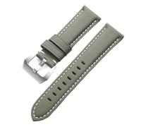 PctkeLsend 20/22/24/26 mm Herren-Uhrenarmband aus Nylon-Canvas, passend for Omega/Blancpain/Panerai(Green white,20mm)