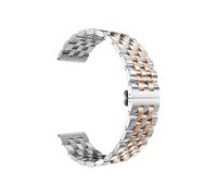 PctkeLsend 20/22 mm Edelstahl-Uhrenarmband mit Faltschließe, passend for die meisten Uhren mit flacher Öffnung(Silver Rose Gold,22mm)