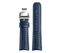 PctkeLsend 22/23 mm breites, gebogenes Echtleder-Uhrenarmband, passend for CITIZEN Blue Angel AT8020-54L/8020-03L/JY8078(Blue SR hook,22mm)