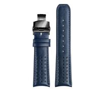 PctkeLsend 22/23 mm breites, gebogenes Echtleder-Uhrenarmband, passend for CITIZEN Blue Angel AT8020-54L/8020-03L/JY8078(Blue bk hook,23mm)